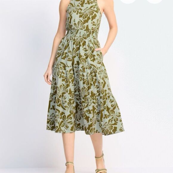 Market & Spruce Women's Petite Halter Neck Midi Dress M Multicolor - Picture 1 of 10